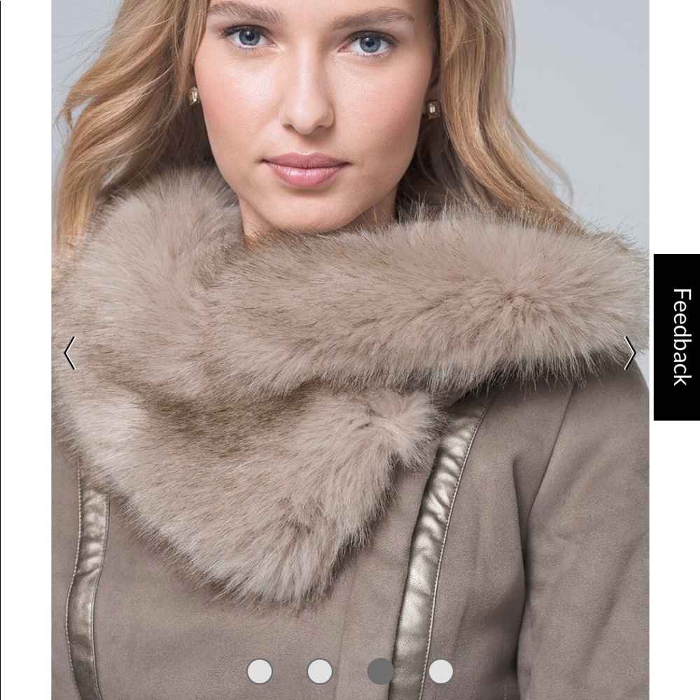 Fur collar vegan suede moto jacket.